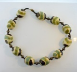 Glazed Clay Bead 19” Necklace