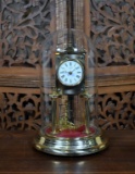 Vintage Schatz 1881 Brass Anniversary Skeleton Clock with Glass Dome, Germany