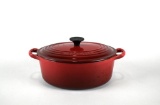 Le Creuset Red Enameled Cast Iron 2.75 Quart Oval Dutch Oven No. 23, France (Lots 116-118 Match)