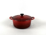 Le Creuset Red Enameled Cast Iron 3.5 Quart Round Dutch Oven No. 22, France (Lots 116-118 Match)