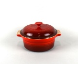 Le  Creuset Red Round Stoneware Baker with Lid (Lots 119 & 120 Match)