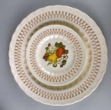Vernon Ware by Metlox “Fruit Basket” Dishes Set, 53 Pieces