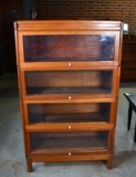 Vintage Oak Four-Section Barrister Bookcase