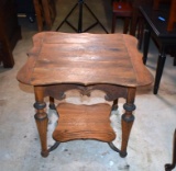Antique Two-Tier Oak Parlor Style Table
