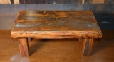 Small Yellow Pine Stool Made from Furman University Women's College Wood