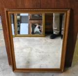 Rectangular Gilt Wood Framed Beveled Glass Wall Mirror
