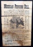 Framed Antiquarian Advertisement of Mexican-American War Pension Bill