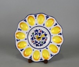 Deruta Hand-Painted Deviled Egg Dish, Italy