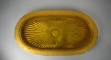 Vintage Pressed Glass Gilt-Rimmed Oval Tray