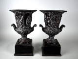 Pair of Neoclassical Resin Urns
