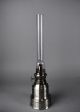 Atelier B. Chaudron Etain Pewter Hurricane Lamp with Narrow Glass Chimney, Canada