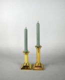 Pair of Smithsonian Institution Baldwin Brass Graduated Candlesticks