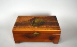 Vintage Hand Carved Wooden Trinket / Jewelry Box