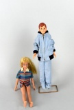 Mattel Inc. 1963  Ricky and Skipper Dolls with One Stand