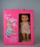 Mattel Inc. 1960s Tiny Chatty Baby Doll in Carrying Case & Many Clothing / Accessories