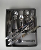 Skandia 33-Piece Stainless Steel Flatware Set Plus Valiant Stainless Steel 3-Piece Carving Set