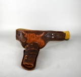 Vintage Western Tooled Leather Revolver Holster