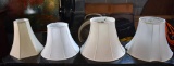 Lot of Four Beige or White Lamp Shades: Tanner Kenzie and 3 Others