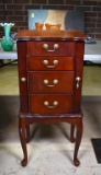 Mahogany Jewelry Armoire with Side Wing and Top Storage