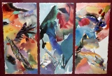 Peter Kitchell (American, 1950-  ) “Palmate Panther A, B, & C” 1988, Giclee Print on Paper Triptych
