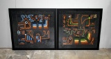 Two Framed Pieces of Traditional Guna Mola Textile Art