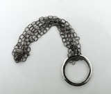 Sterling Silver Ring Pendant Oval Link 16” Multi-Strand Necklace