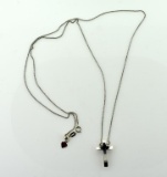 10K White Gold 24” Chain Necklace with 0.75” Cross Pendant
