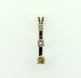 14K White Gold and 1.4 Carat Three Diamond Anniversary Pendant
