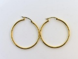 Pair of 14K Gold 1.5” Hoop Earrings