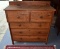 Handmade Early 19th C. Walnut Country Primitive Sheraton Stepback Chest, Ca. 1810