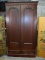 Early 20th C. Carved Walnut Armoire or Wardrobe