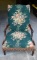 Martha Washington Armchair with Green Floral Upholstery