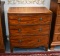 Early 19th C. Georgian Flame Mahogany Three Drawer Chest with Banding, England, Ca. 1910