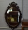 Vintage Rococo Carved Mahogany Oval Mirror