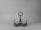Antique W. W. H&Co. Silver Plate Decanter Rack with Two Crystal Decanters