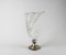 Cut Glass Cornucopia Vase on Weighted Sterling Silver Base
