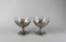 Pair of Manchester Mfg Co Sterling Silver Footed Bowls with Glass Inserts, Rhode Island