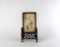 Chinese Painting on Soapstone Table Screen with Carved Stand