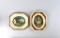 Antique Miniature Piano Key Framed Prints:Courting Scene & Portrait, France
