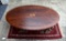Vtg Flame Mahogany Coffee Table, Satinwood Sunburst Inlay, Carved Shell Knee, Trifid Foot, 20th C.