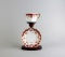 Nikko Co. Fine Bone China Red White Teacup & Saucer on Stand, Japan