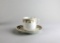 Otto Grunert Pink Roses Band China Teacup & Saucer, Germany