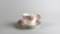 Antique Limoges Pink White Gold Ruffled Edge China Teacup & Saucer, France