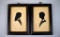 Pair of Framed Silhouettes of Boy and Girl by Famed Artist Dai Vernon 1929