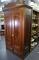 Victorian Eastlake Burl Walnut Wardrobe, Ca. 1880