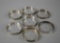 Lot of Seven Sterling Silver Rimmed Glass Coasters