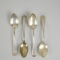 Four Alvin Co. Sterling Silver Serving Spoons