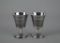 Pair of Antique Bright Cut Continental 800 Silver Small Goblets with P Monogram