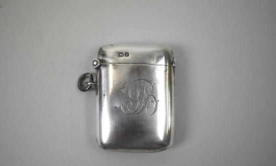 Antique British John Gilbert Sterling Silver Match Safe