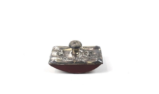 Antique Repousse Sterling Silver Mounted Ink Blotter